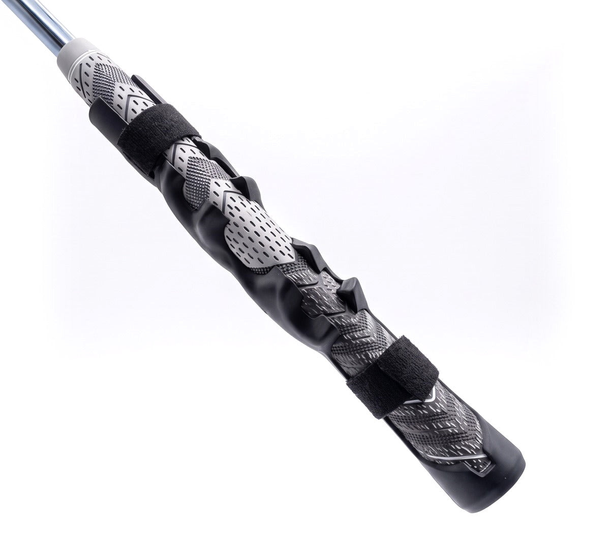 Perfect Grip Attachment from the open side, showing how it clamps over the club grip