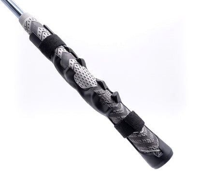 Perfect Grip Attachment from the open side, showing how it clamps over the club grip